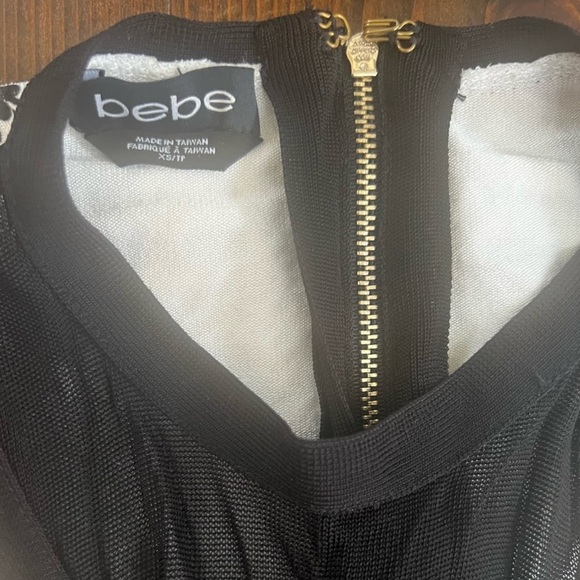 Bebe Floral Cut Out Black and White Bodycon Dress - Picture 3 of 4